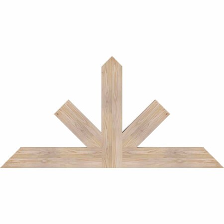 Ekena Millwork Saratoga Smooth Timber Gable Bracket, Douglas Fir, 60"W x 30"H x 3 1/2"D x 5 1/2"F, 12/12 Pitch GBW060X30X0406SAR00SDF
